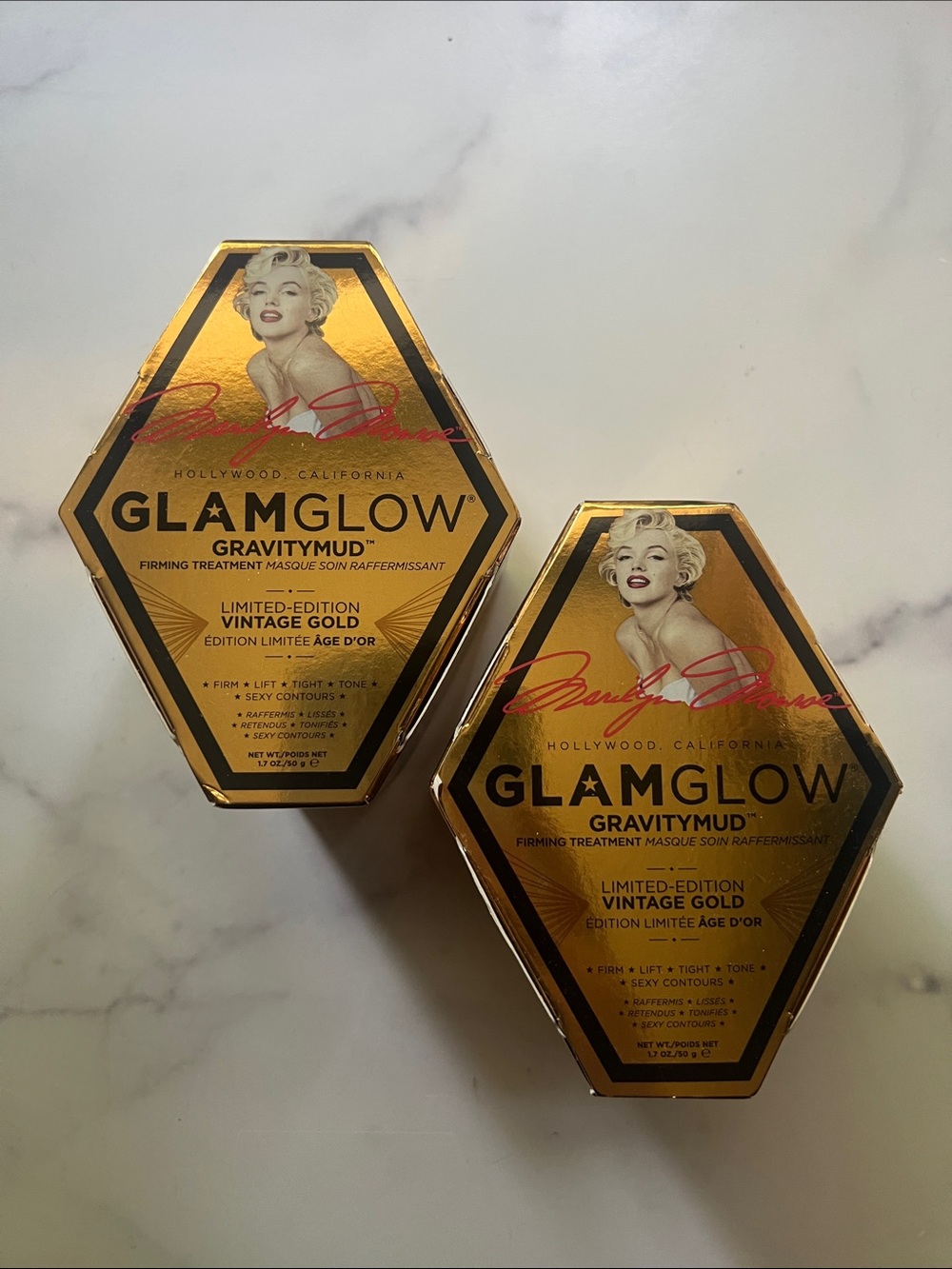 Set of 2 GLAMGLOW Vintage Gold GravityMud Limited-Edition Firming Mask - Gold
